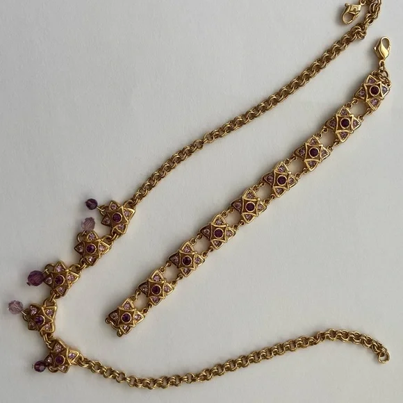 Swarovski Signed  necklace and bracelet set - Picture 8 of 11